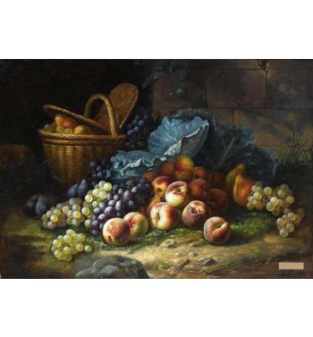 Still Life With Peaches And Grapes