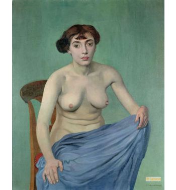 Nude In Blue Fabric