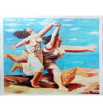 Two Women Running On The Beach