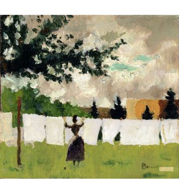 Woman Extending Linen, c1892
