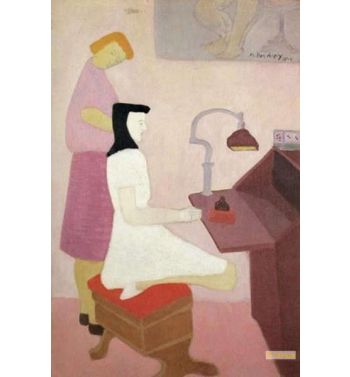 Two Figures At Desk 1944