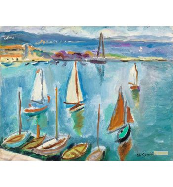 Four Small Sailboats In The Port Of Saint Tropez, 1947