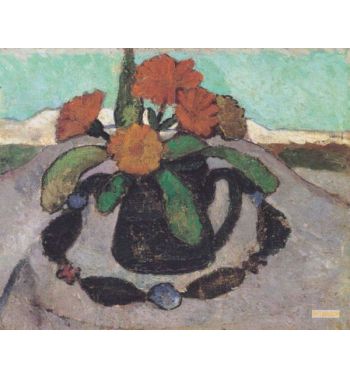 Still Life With Roses In Front Of Landscape Ringel