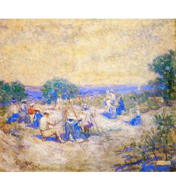 People Sketching By The Shore