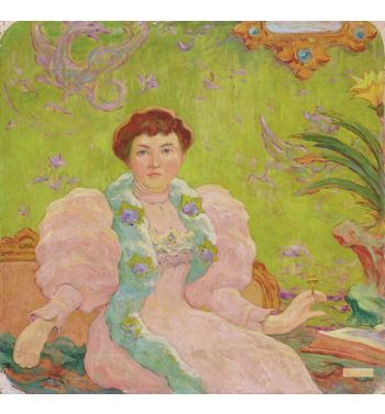 Young Woman In Pink Dress; Young Woman With A Pink Dress