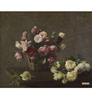 Roses In A Basket, Golden Roses In A Basket, 1888