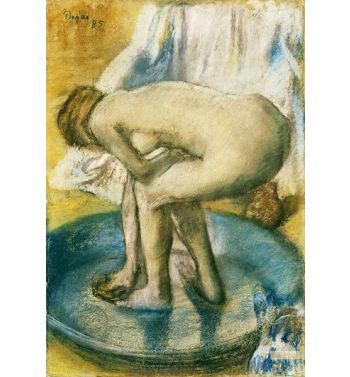 Woman Bathing In A Shallow Tub
