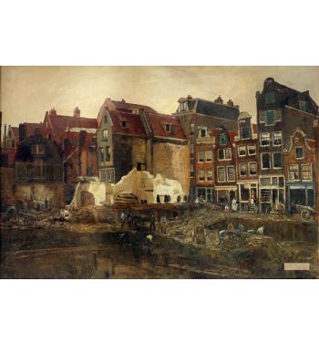 Preparativi Per La Costruzione Del Palazz Della Borsa Ad Amsterdam, 1903