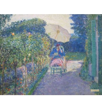 Woman Seated In A Garden