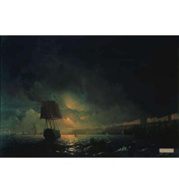 View Over Odessa At Moonlight Night 1896