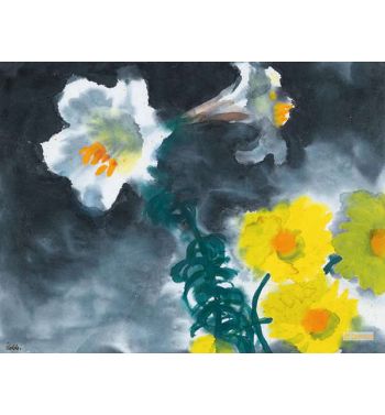 White Lilies And Dahlias