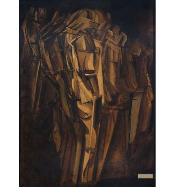 Nude Study Sad Young Man on a Train