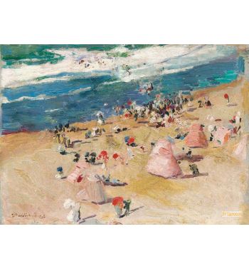 Beach At Biarritz 1906