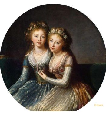 Portrait Of Grand Duchesses Alexandra Pavlovna And Elena Pavlo