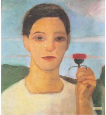 Portrait Of The Nurse Herma With Artichoke Flower In The Raise