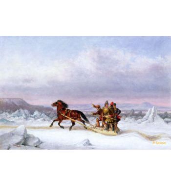 Crossing The St Lawrence From Levis To Quebec On A Sleigh