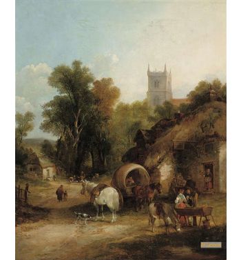 A Landscape With Travellers Outside The Red Lion Inn