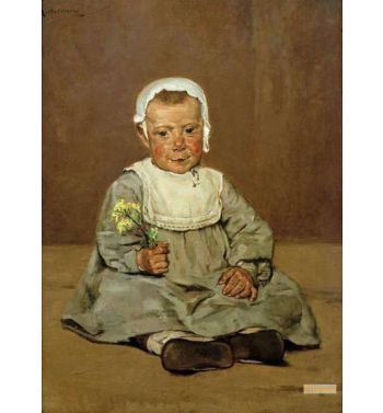 Sitting Child With Flower