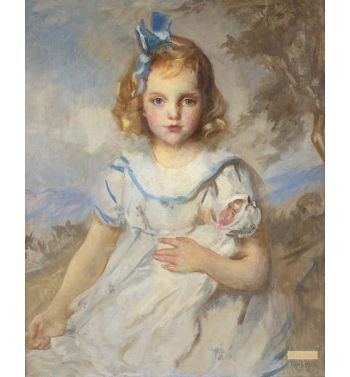 Girl With Blue Ribbon