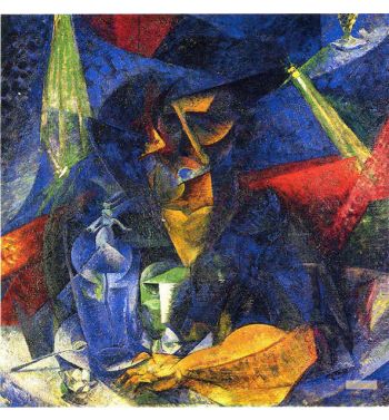 Woman In A Caf Compenetrations Of Lights And Planes 1912