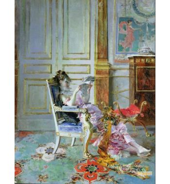 Girl Reading In A Salon 1876