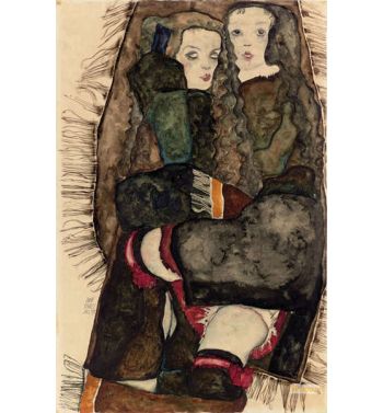Two Girls On A Fringed Blanket, Two Girls On A Fringe Blanket