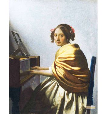 A Young Woman Seated At The Virginals