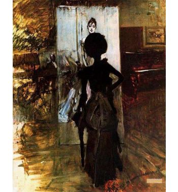Woman In Black Who Watches The Pastel Of Signora Emiliana Conc