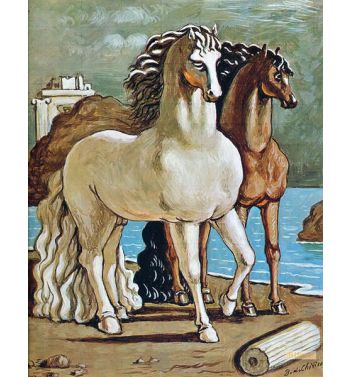 Two Horses By a Lake