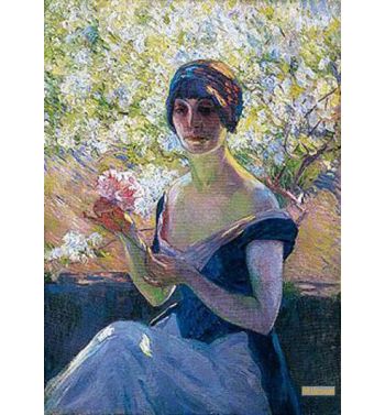Au Jardin Femme À La Pivoine