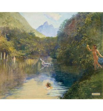 Ford At The Upper End Of The Vai Te Piha Tautira River Tahit