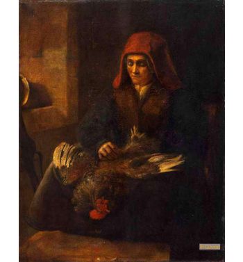 Old Woman Plucking A Fowl 