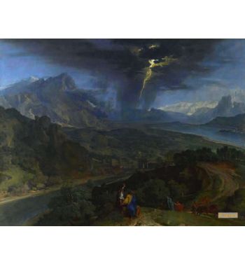 Mountain Landscape With Lightning