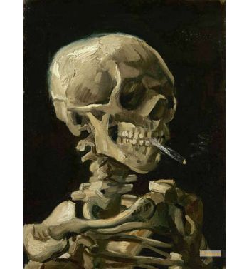Skull With Burning Cigarette