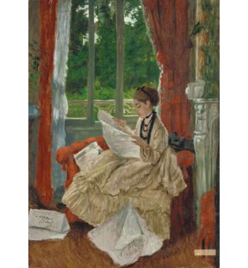 Jeune Femme Lisant Le Journal