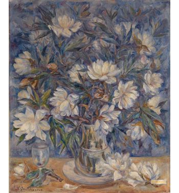 Still Life With Magnolias And A Glass