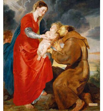 Virgin Presents The Infant Jesus To Saint Francis
