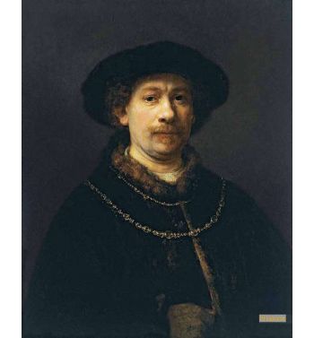 Self-Portrait Wearing A Hat And Two Chains