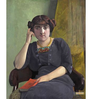 Portrait Of Young Woman In Velvet Dress