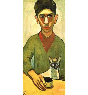 Portrait Of Man With Cat