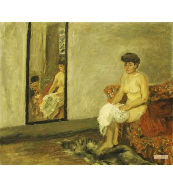 Nude Sitting On A Red Chair