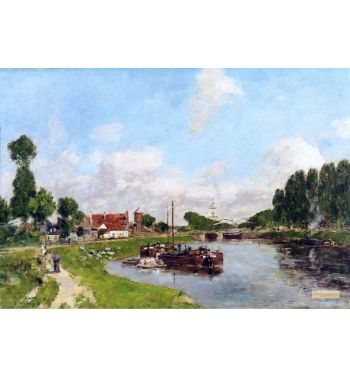 Barges On The Canal At Saint Valery Sur Somme 1891