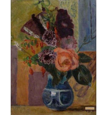 Flowers In A Blue Vase