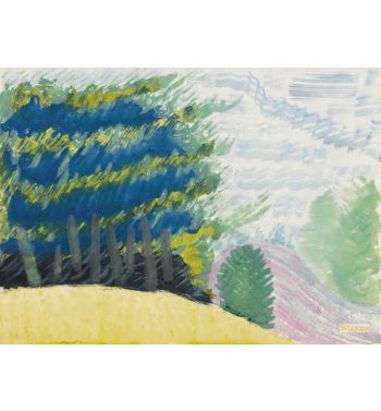 Evergreen In Spring, Mountains And River