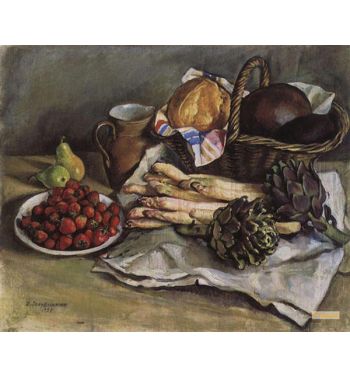 Still Life With Asparagus And Strawberries 1932