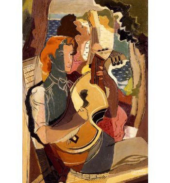 Two Women with Musical Instruments