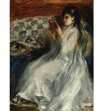 Young Woman In White Reading