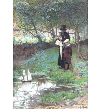 By The Pond With A Sailboat