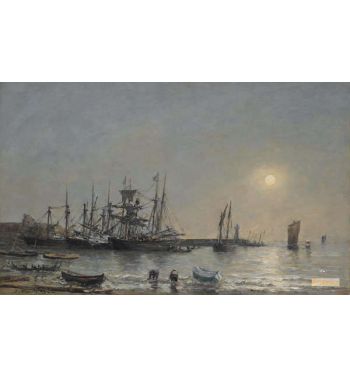 Portrieux Bateaux A L'Ancre Dans Le Port