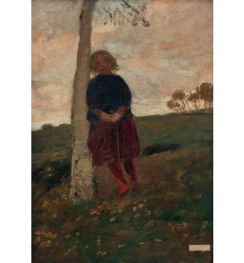 Girl On The Birch Trunk
